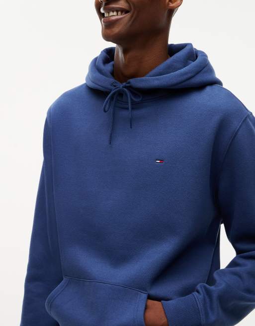 Tommy Jeans Flag embroidery fleece drawstring hoody in basic navy, 3 of 6