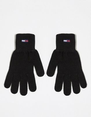 Tommy Jeans flag gloves in black
