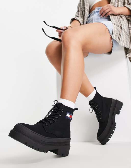 Tommy jeans flag store heeled sock boots