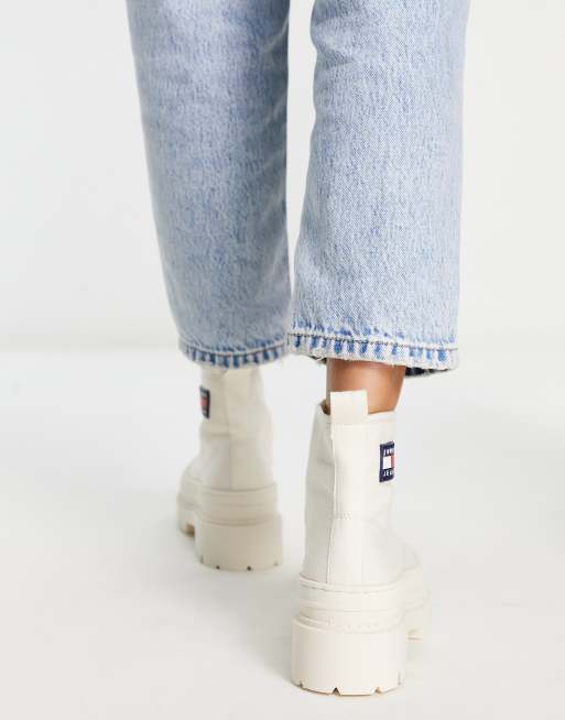 Tommy jeans flag hot sale heeled sock boots