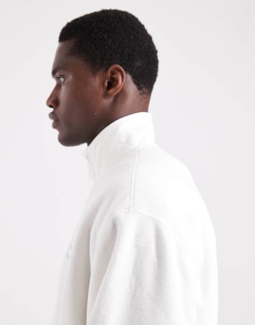 Tommy Jeans flag logo button up polar fleece in white , 4 of 5