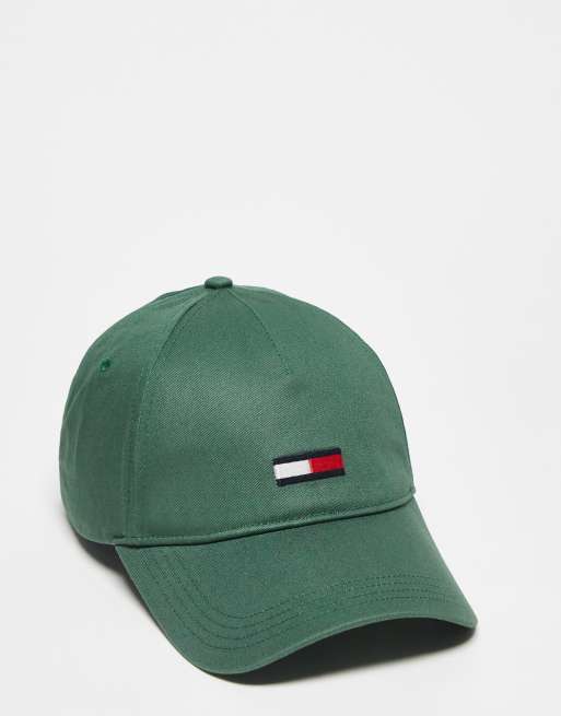 Tommy Jeans flag logo cap in green