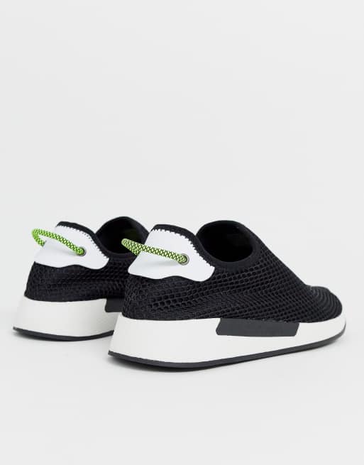 Tommy jeans flag logo hot sale mesh sock trainers in black