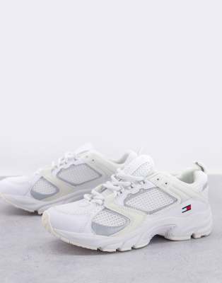 Tommy Jeans flag logo mesh trainer in white - ASOS Price Checker