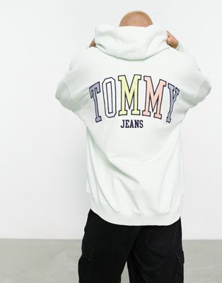 Tommy Jeans flag logo oversized hoodie in mint