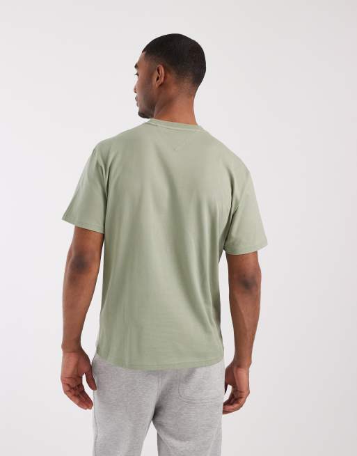 Tommy Jeans flag logo relaxed fit t-shirt in khaki, 5 of 5
