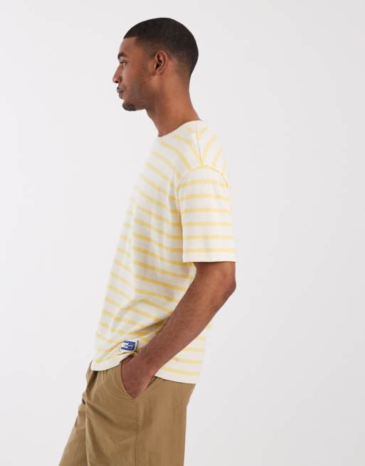Tommy Jeans flag logo relaxed fit t-shirt in yellow stripes, 5 of 5
