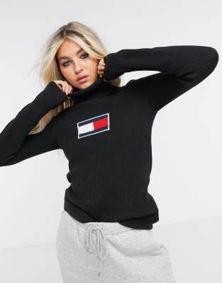 tommy jeans flag roll neck