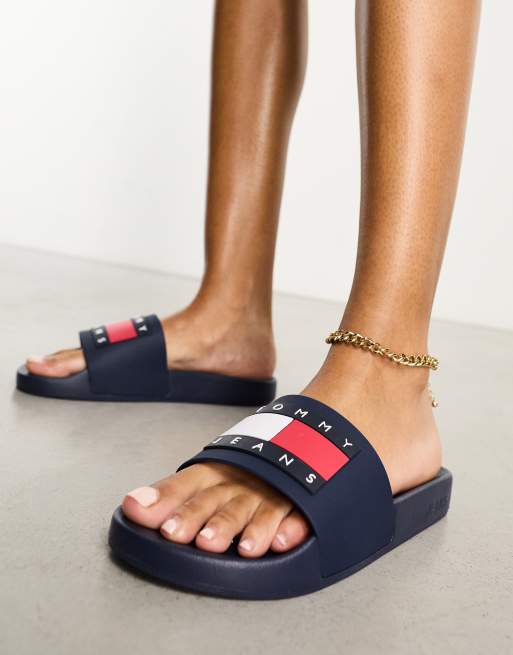 Tommy jeans store flag slides women's