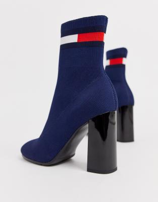 tommy jeans flag heeled sock boots