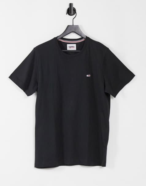 Tommy Jeans flag logo t-shirt in black - view 1