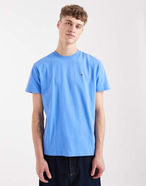 Tommy Jeans flag logo t-shirt in blue - view 1