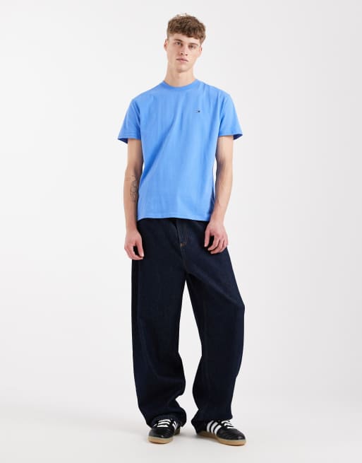 Tommy Jeans flag logo T-shirt in blue, 2 of 5