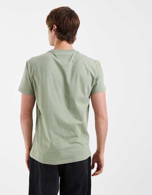 Tommy Jeans flag logo t-shirt in khaki, 4 of 5