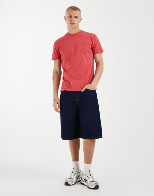 Tommy Jeans flag logo t-shirt in red, 2 of 5