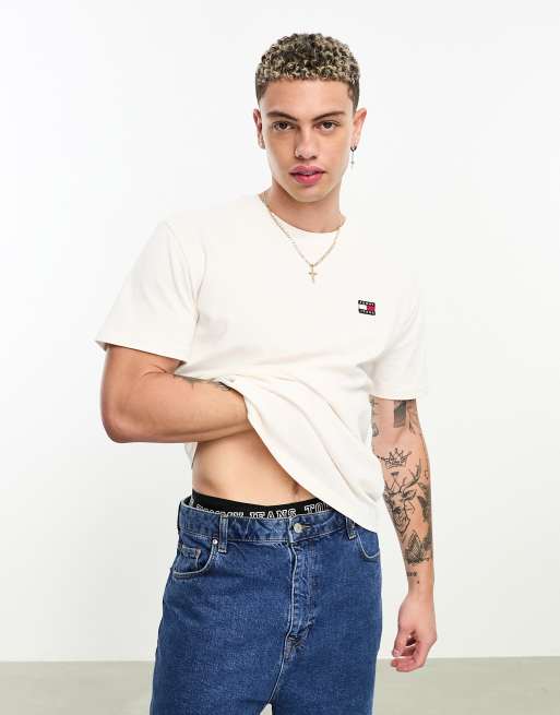 Tommy Jeans flag logo t shirt in white