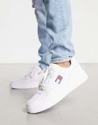 Tommy Jeans flag retro basket runners in white - ASOS Price Checker