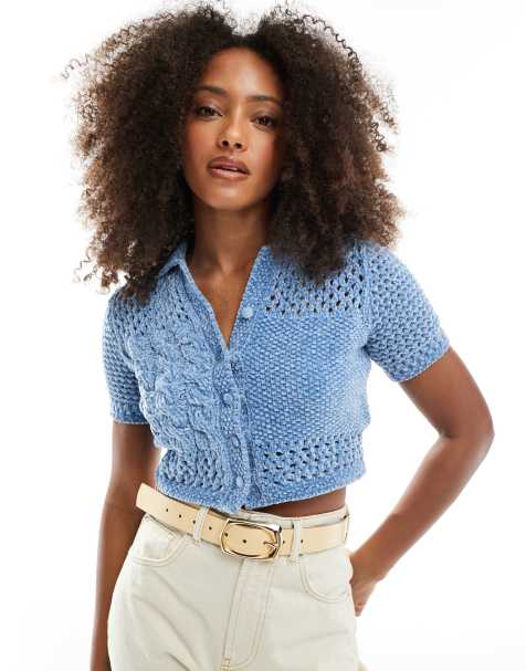 Tommy Jeans flag short sleeve polo sweater in Blue - view 1