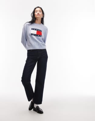 Tommy Jeans Flag Sweater In Blue
