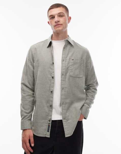 Tommy Jeans - Flanellen overhemd met normale pasvorm in groen - view 1