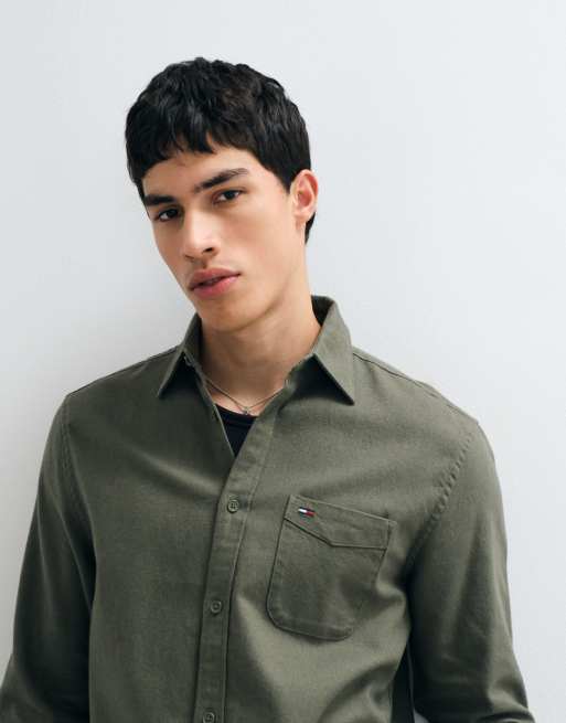 Tommy Jeans – Flanelowa koszula w kolorze khaki, 3 z 5