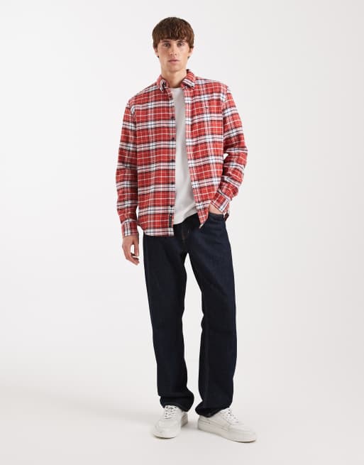Tommy Jeans flannel check shirt in red, 2 of 5