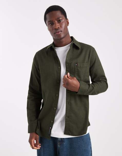 Tommy Jeans flannel shirt in dark green - view 1