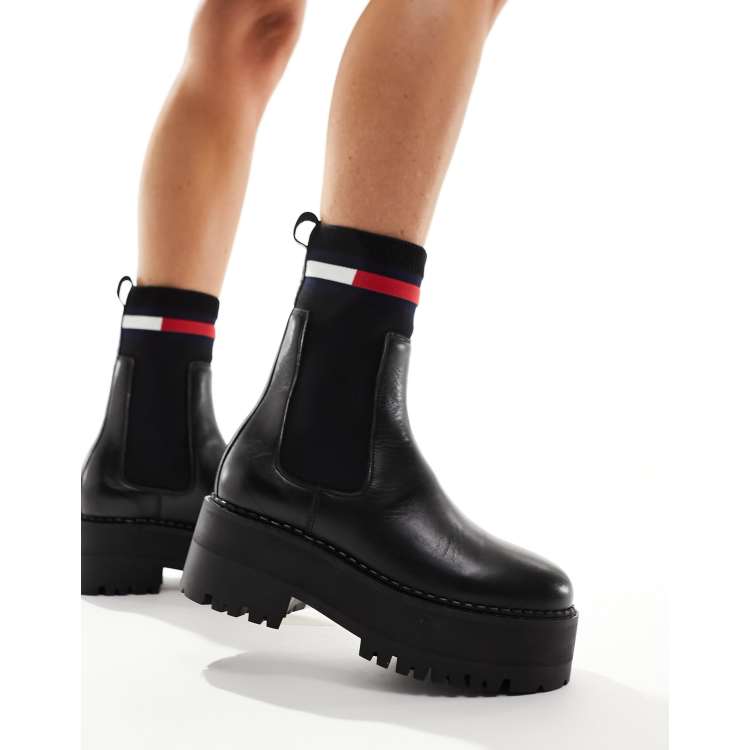 Tommy hilfiger tj store sock heeled boot boots