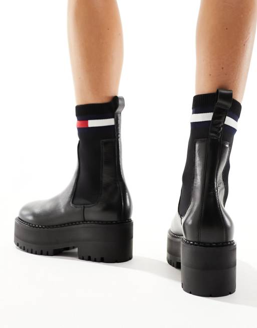 Tommy jeans deals sock heeled boot