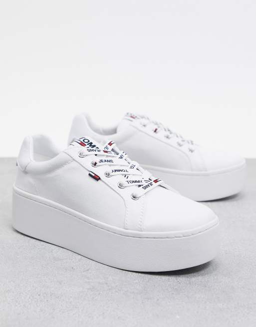 Tommy Jeans canvas logo flatform trainers, ASOS