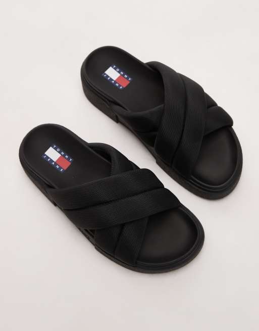 Tommy Jeans flatform sandals in black, 3 of 4