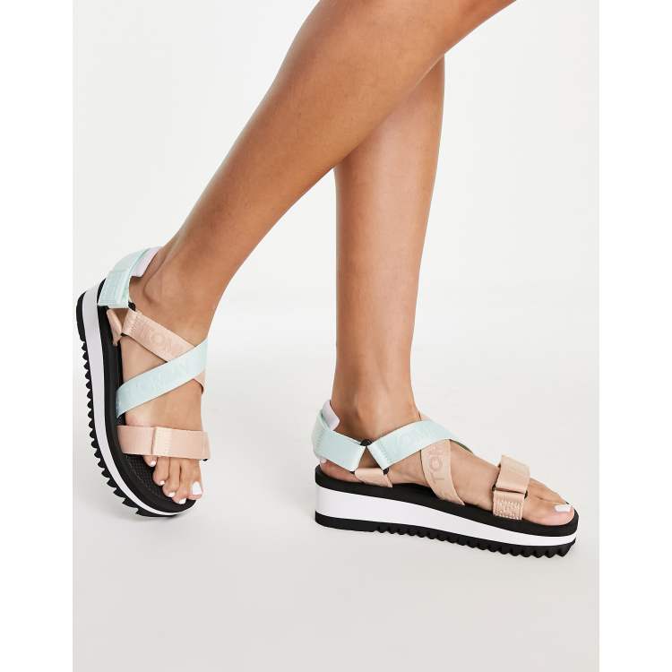 Tommy Jeans flatform sandals in color block