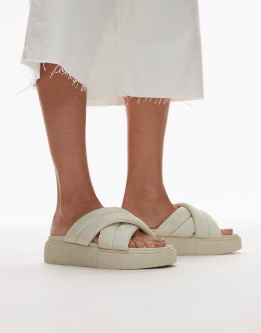 Tommy Jeans flatform sandals in off white, 4 of 4