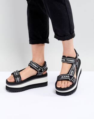 tommy jeans flatform sandals