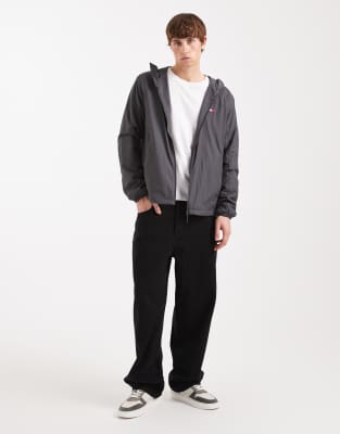 Tommy Jeans Fleece Chicago Hooded Jacket In Gray