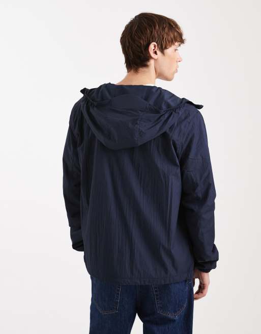 Tommy Jeans - Fleece Chicago jack met rits en capuchon in marineblauw, 3 van 5