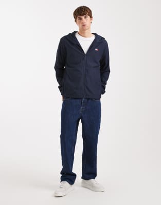 Tommy Jeans Fleece Chicago Zip Up Hooded Jacket In Brown