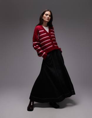 Tommy Jeans Fluffy Badge Cardigan In Red