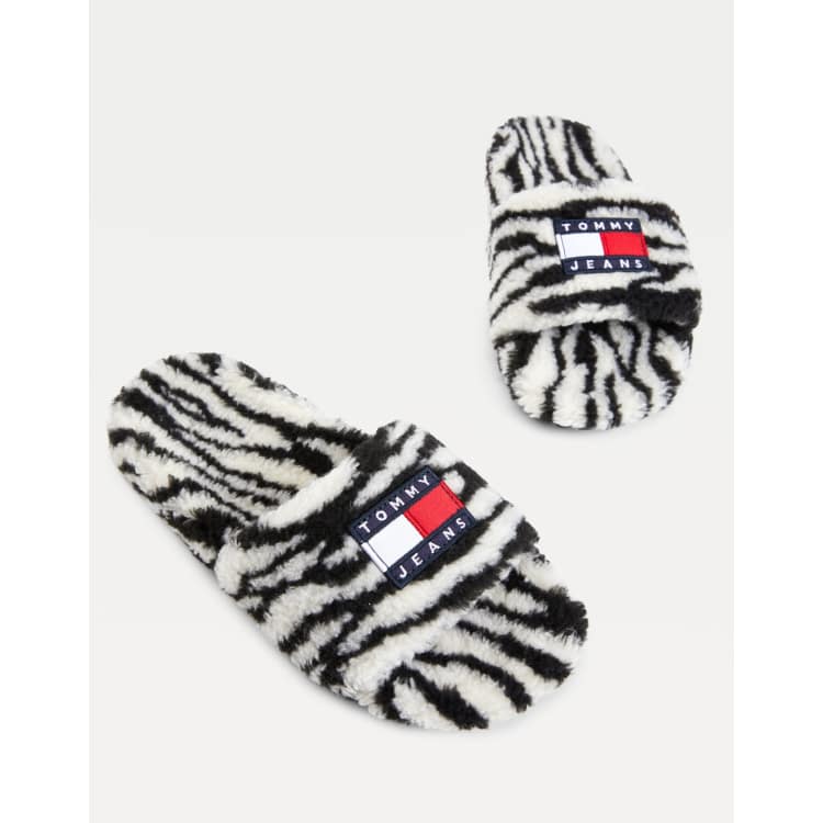 Fluffy tommy hilfiger clearance slides