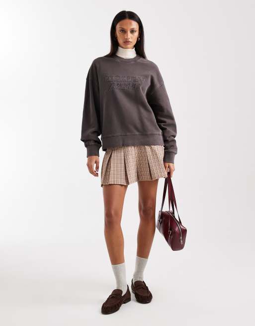 Tommy Jeans - Forvasket brun sweatshirt med falmet effekt og firkantet pasform, 2 af 4