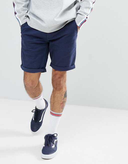 Tommy Jeans Freddy Basic Straight Fit Chino Shorts in Navy