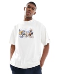 [Tommy Jeans] Tommy Jeans fun camping graphic t-shirt in white XS Seedpearl