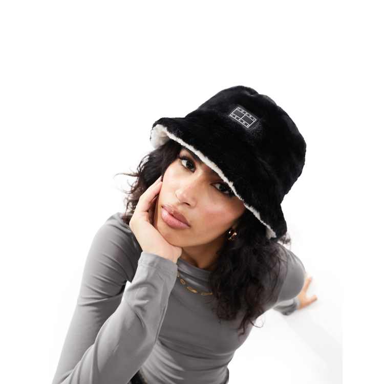 Tommy Jeans fuzzy reversible bucket hat in multi ASOS