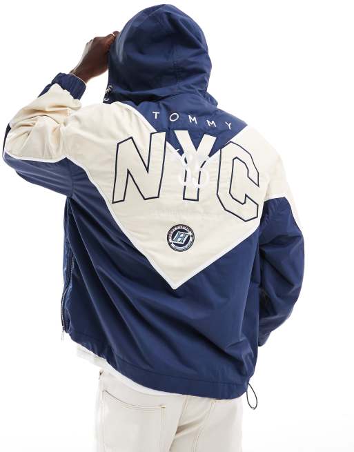 Tommy Jeans Game Day pullover jacket in navy ASOS