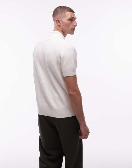 Tommy Jeans - Gebreid poloshirt in crème, 3 van 5