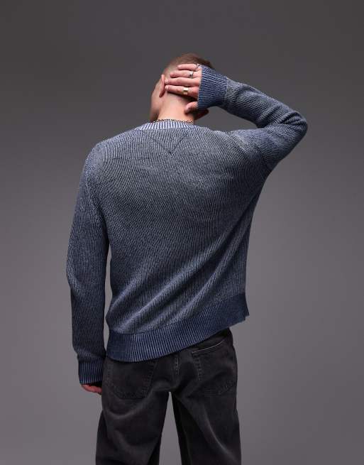 Tommy Jeans - Gebreide sweater met logobadge in marineblauw, 3 van 4