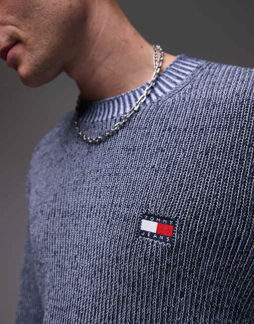 Tommy Jeans - Gebreide sweater met logobadge in marineblauw, 4 van 4