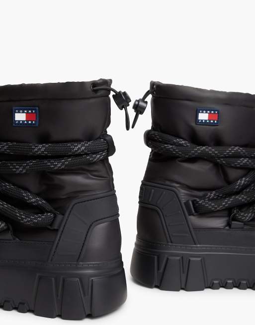 Tommy Jeans gefütterte Plateau-Winterstiefel in Schwarz, 6 von 7