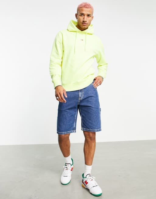 Tommy Jeans gel straight logo print hoodie in faded lime green ASOS