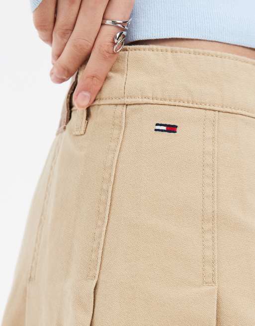 Tommy Jeans - Geplooide minirok in beige, 4 van 5